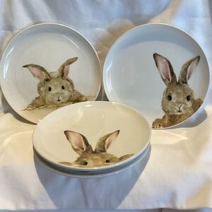 Easter Bunny Appetizer Plates - set of 4